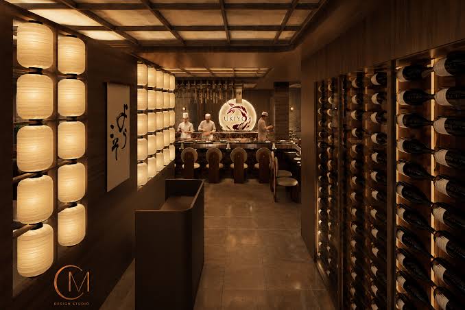 Lantern wall at the UKIYO entrance